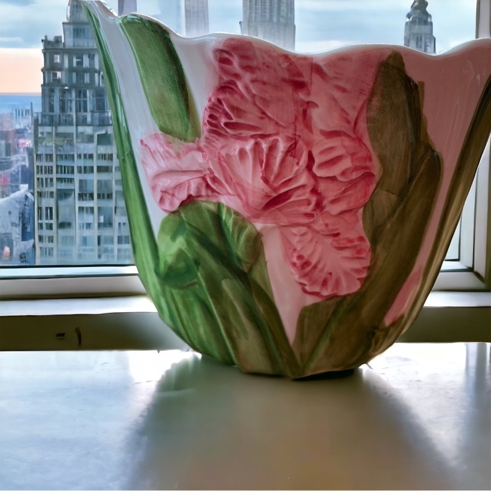 Vintage Ben Rickert Floral Ceramic Planter